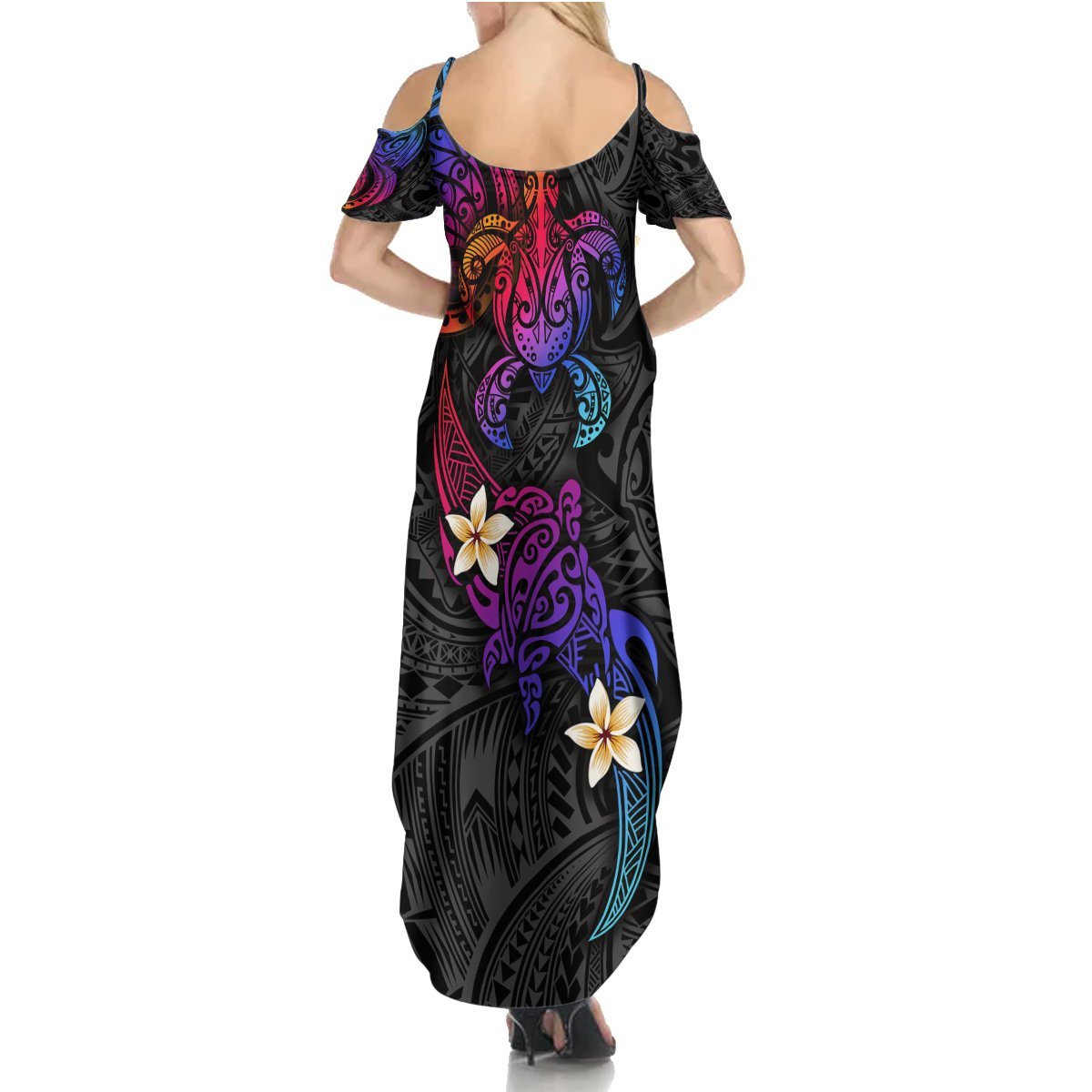 Turtle and Plumeria - Polynesian Summer Maxi Dress TS04 - Polynesian Pride