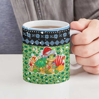Micronesia Christmas Ceramic Mug with Santa Turtle Coral Reef and Holiday Ocean Pattern TS04 - Polynesian Pride