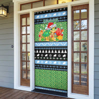 Micronesia Christmas Door Cover with Santa Turtle Coral Reef and Holiday Ocean Pattern TS04 - Polynesian Pride
