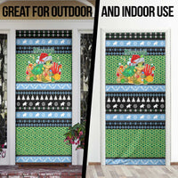 Micronesia Christmas Door Cover with Santa Turtle Coral Reef and Holiday Ocean Pattern TS04 - Polynesian Pride