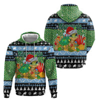 Micronesia Christmas Hoodie with Santa Turtle Coral Reef and Holiday Ocean Pattern TS04 - Polynesian Pride
