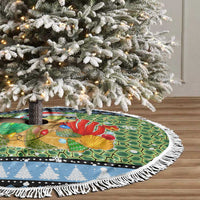 Micronesia Christmas Tree Skirt with Santa Turtle Coral Reef and Holiday Ocean Pattern TS04 - Polynesian Pride