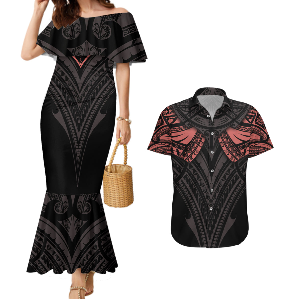 Polynesian online Mermaid Dress | Mermaid Hawaiian Style Long Dress