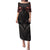 Feminine Polynesian Puletasi Mandala Tattoo Style TS04 Long Dress Black - Polynesian Pride