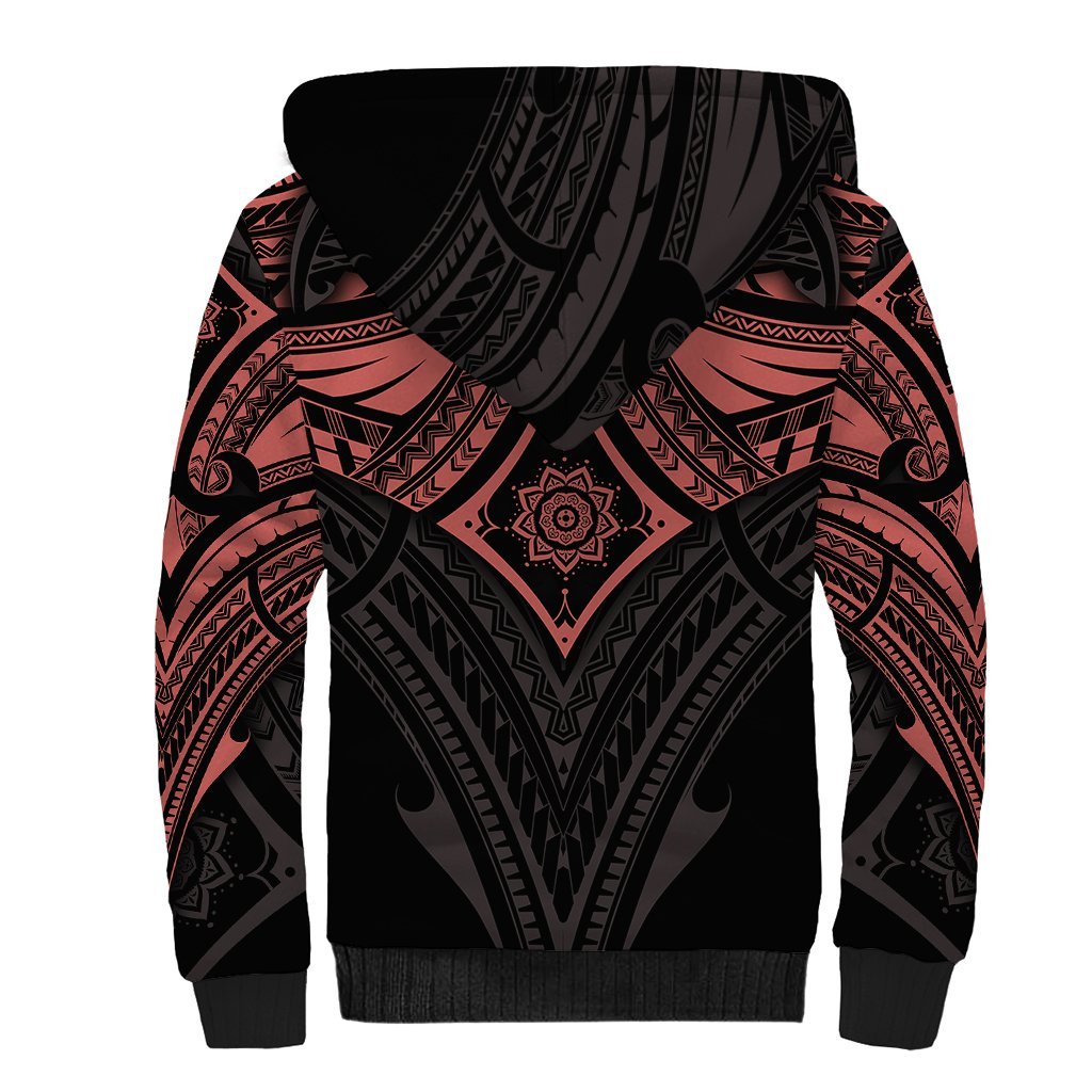 Feminine Polynesian Sherpa Hoodie Mandala Tattoo Style TS04 - Polynesian Pride