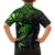 Polynesian Family Matching Off Shoulder Long Sleeve Dress and Hawaiian Shirt Hammerhead Shark Tribal Pattern Black Green Version TS04 - Polynesian Pride