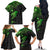 Polynesian Family Matching Off Shoulder Long Sleeve Dress and Hawaiian Shirt Hammerhead Shark Tribal Pattern Black Green Version TS04 - Polynesian Pride