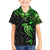 Polynesian Family Matching Off Shoulder Long Sleeve Dress and Hawaiian Shirt Hammerhead Shark Tribal Pattern Black Green Version TS04 Son's Shirt Black/Green - Polynesian Pride