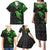 Polynesian Family Matching Puletasi Dress and Hawaiian Shirt Hammerhead Shark Tribal Pattern Black Green Version TS04 - Polynesian Pride