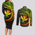 Hawaii Kanaka Maoli Couples Matching Long Sleeve Bodycon Dress and Long Sleeve Button Shirts Polynesian Tornado Infusion Gradient TS04 - Polynesian Pride