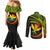 Hawaii Kanaka Maoli Couples Matching Mermaid Dress and Long Sleeve Button Shirts Polynesian Tornado Infusion Gradient TS04 - Polynesian Pride