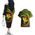 Hawaii Kanaka Maoli Couples Matching Off The Shoulder Long Sleeve Dress and Hawaiian Shirt Polynesian Tornado Infusion Gradient TS04 - Polynesian Pride