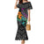 Hawaii Polynesian Family Matching Mermaid Dress and Hawaiian Shirt with Tribal Hammerhead Sharks and Hibiscus Black TS04 Mom's Dress Black - Polynesian Pride