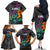 Hawaii Polynesian Family Matching Off Shoulder Long Sleeve Dress and Hawaiian Shirt with Tribal Hammerhead Sharks and Hibiscus Black TS04 - Polynesian Pride