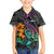 Hawaii Polynesian Family Matching Puletasi Dress and Hawaiian Shirt with Tribal Hammerhead Sharks and Hibiscus Black TS04 Son's Shirt Black - Polynesian Pride