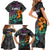 Hawaii Polynesian Family Matching Short Sleeve Bodycon Dress and Hawaiian Shirt with Tribal Hammerhead Sharks and Hibiscus Black TS04 - Polynesian Pride