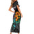 Hawaii Polynesian Family Matching Short Sleeve Bodycon Dress and Hawaiian Shirt with Tribal Hammerhead Sharks and Hibiscus Black TS04 - Polynesian Pride