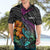 Hawaii Polynesian Hawaiian Shirt with Tribal Hammerhead Sharks and Hibiscus Black TS04 - Polynesian Pride