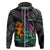 Hawaii Polynesian Hoodie with Tribal Hammerhead Sharks and Hibiscus Black TS04 Zip Hoodie Black - Polynesian Pride