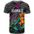 Hawaii Polynesian T Shirt with Tribal Hammerhead Sharks and Hibiscus Black TS04 - Polynesian Pride