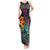 Hawaii Polynesian Tank Maxi Dress with Tribal Hammerhead Sharks and Hibiscus Black TS04 Women Black - Polynesian Pride