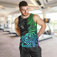 Zodiac Cancer Men Tank Top Polynesian in Gradient Blue TS04 - Polynesian Pride
