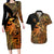 Zodiac Scorpio Couples Matching Long Sleeve Bodycon Dress and Hawaiian Shirt Polynesian in Orange TS04 Orange - Polynesian Pride