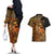 Zodiac Scorpio Couples Matching Off The Shoulder Long Sleeve Dress and Hawaiian Shirt Polynesian in Orange TS04 - Polynesian Pride