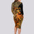 Zodiac Scorpio Long Sleeve Bodycon Dress Polynesian in Orange TS04 - Polynesian Pride