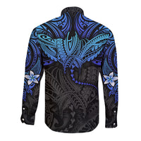 Polynesian Ray Pattern Long Sleeve Button Shirt TS04 - Polynesian Pride