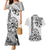 Hawaii Couples Matching Mermaid Dress and Hawaiian Shirt with Polynesian Turtle TS04 Black/White - Polynesian Pride