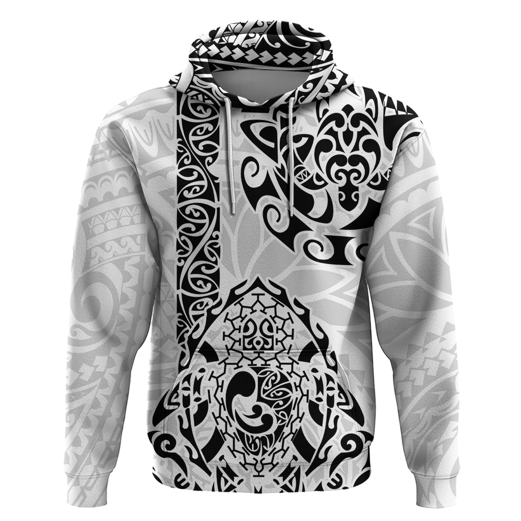 Hawaii Hoodie with Polynesian Turtle TS04 Pullover Hoodie Black White - Polynesian Pride