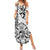 Hawaii Summer Maxi Dress with Polynesian Turtle TS04 Women Black/White - Polynesian Pride