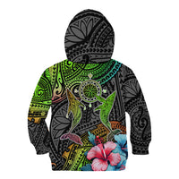 Polynesian Kid Hoodie Whales and Compass Gradient Pattern TS04 - Polynesian Pride