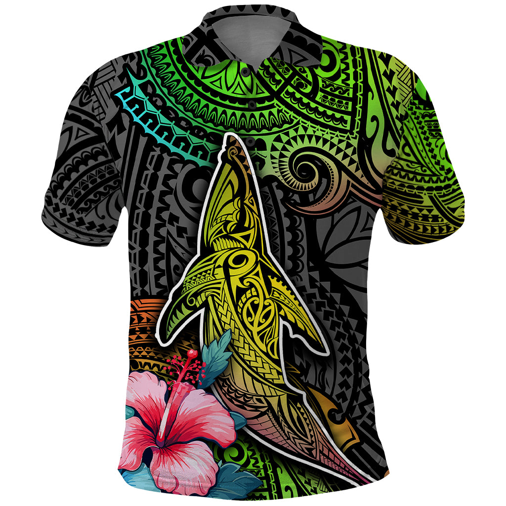 Polynesian Polo Shirt Whales and Compass Gradient Pattern TS04 Gradient - Polynesian Pride