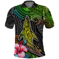 Polynesian Polo Shirt Whales and Compass Gradient Pattern TS04 Gradient - Polynesian Pride