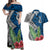 Polynesian Couples Matching Off Shoulder Maxi Dress and Hawaiian Shirt Whale Pattern and Hibiscus Flowers TS04 Multicolor - Polynesian Pride