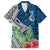 Polynesian Family Matching Off Shoulder Long Sleeve Dress and Hawaiian Shirt Whale Pattern and Hibiscus Flowers TS04 Dad's Shirt - Short Sleeve Multicolor - Polynesian Pride