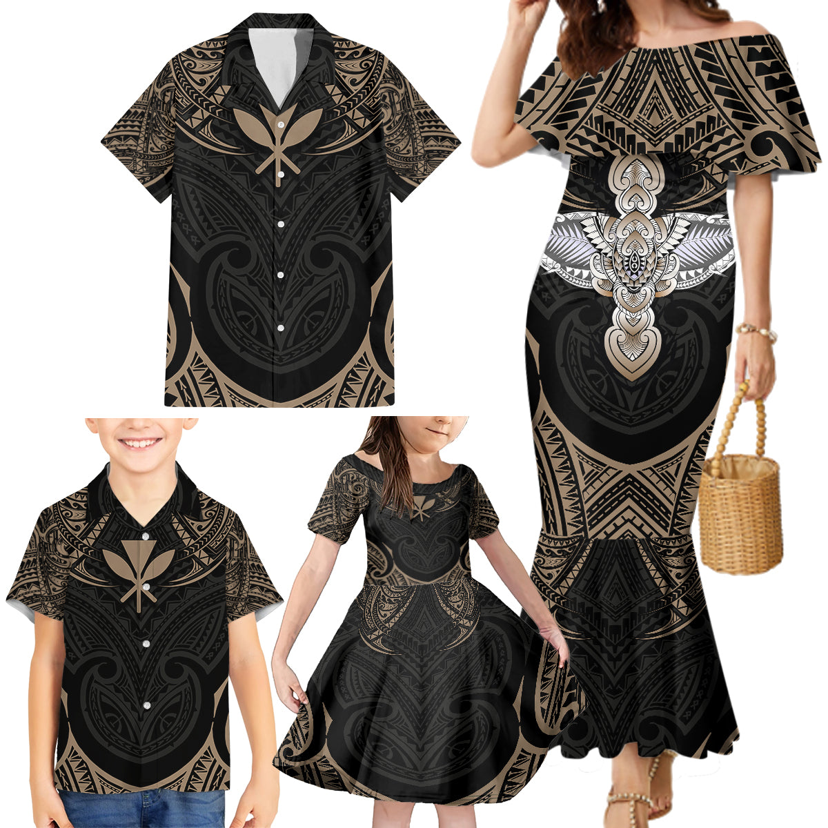 Polynesian Hawaii Tattoo Family Matching Mermaid Dress and Hawaiian Shirt TS04 - Polynesian Pride