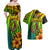 Hawaii Couples Matching Off Shoulder Maxi Dress and Hawaiian Shirt Polynesian Fish Hook and Hibiscus Flowers with Gradient Pattern TS04 - Polynesian Pride