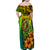 Hawaii Family Matching Off Shoulder Maxi Dress and Hawaiian Shirt Polynesian Fish Hook and Hibiscus Flowers with Gradient Pattern TS04 - Polynesian Pride