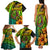 Hawaii Family Matching Tank Maxi Dress and Hawaiian Shirt Polynesian Fish Hook and Hibiscus Flowers with Gradient Pattern TS04 - Polynesian Pride