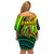 Hawaii Off Shoulder Short Dress Polynesian Fish Hook and Hibiscus Flowers with Gradient Pattern TS04 - Polynesian Pride