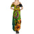 Hawaii Summer Maxi Dress Polynesian Fish Hook and Hibiscus Flowers with Gradient Pattern TS04 - Polynesian Pride