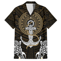 Polynesian Swordfish Hawaiian Shirt with Anchor Pattern and Tribal Turtle TS04 - Polynesian Pride