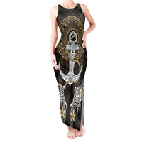 Polynesian Swordfish Tank Maxi Dress with Anchor Pattern and Tribal Turtle TS04 - Polynesian Pride
