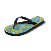 Tuvalu Manuia te Kilisimasi Flip Flops Pacific Patchwork Xmas Vibes LT9 - Polynesian Pride