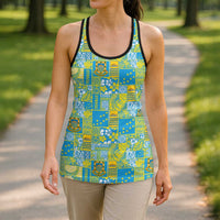 Tuvalu Manuia te Kilisimasi Hollow Tank Top Pacific Patchwork Xmas Vibes LT9 - Polynesian Pride