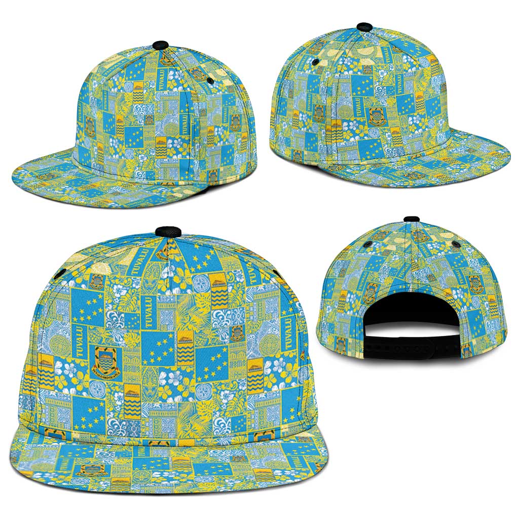 Tuvalu Manuia te Kilisimasi Snapback Cap Pacific Patchwork Xmas Vibes LT9 - Polynesian Pride