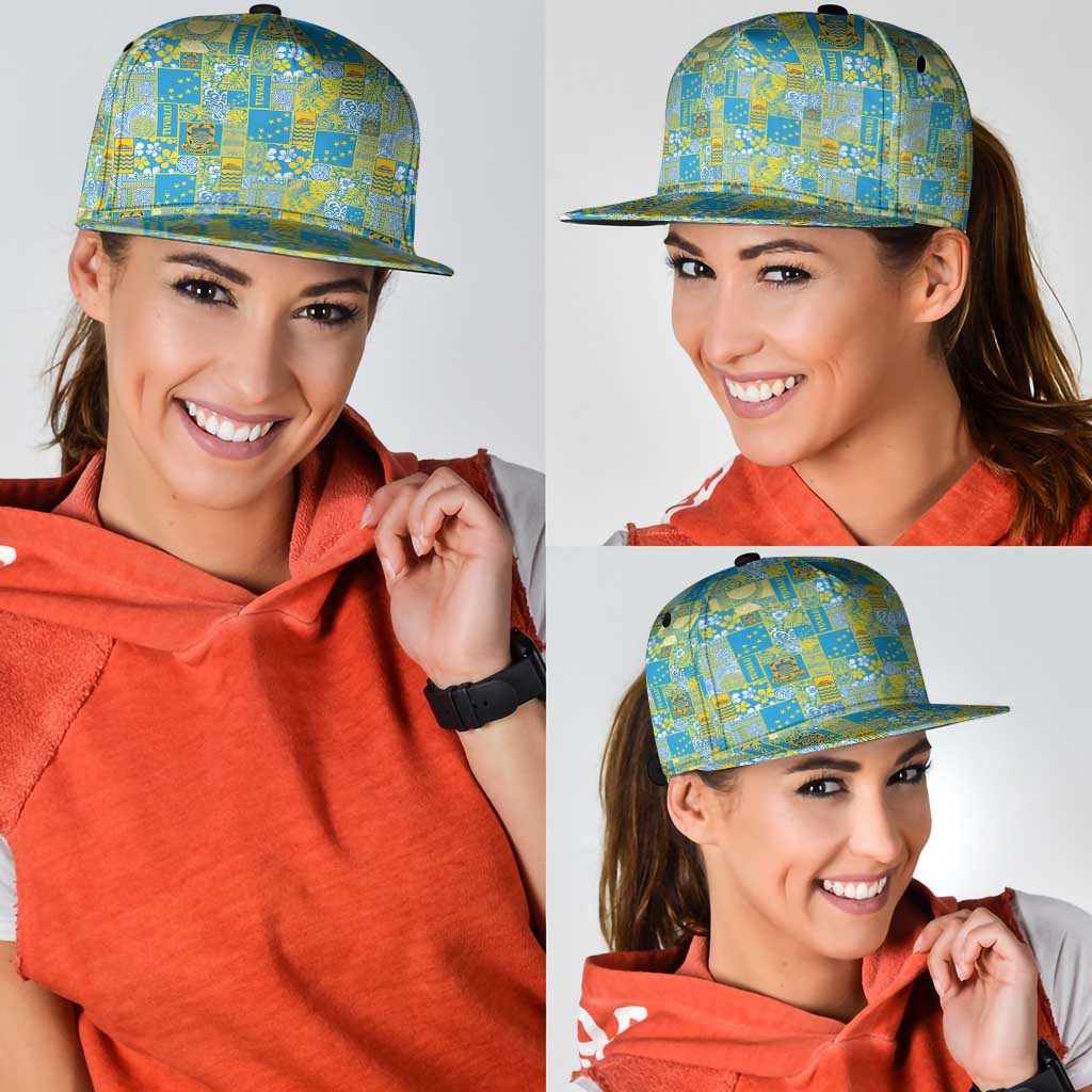 Tuvalu Manuia te Kilisimasi Snapback Cap Pacific Patchwork Xmas Vibes LT9 - Polynesian Pride